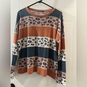 Multicolor leopard print sweater